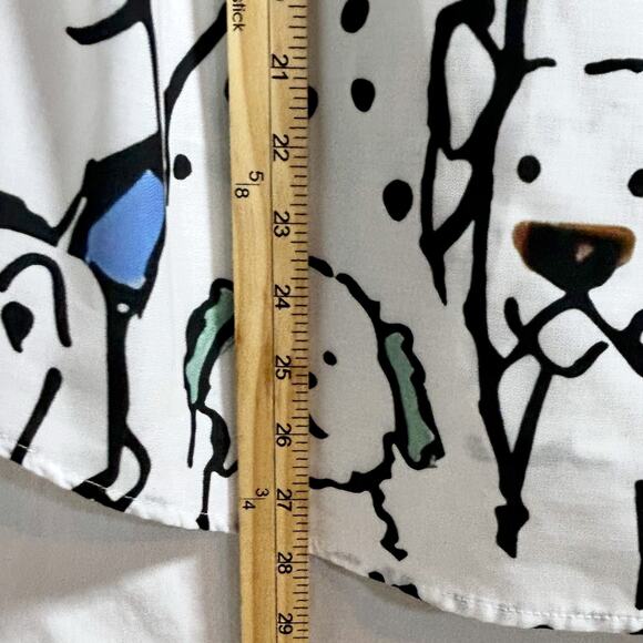 Art Teacher Whimsical Dog Puppy Blouse Peter Pan Playful Modern Retro Style 2XL - Picture 9 of 10